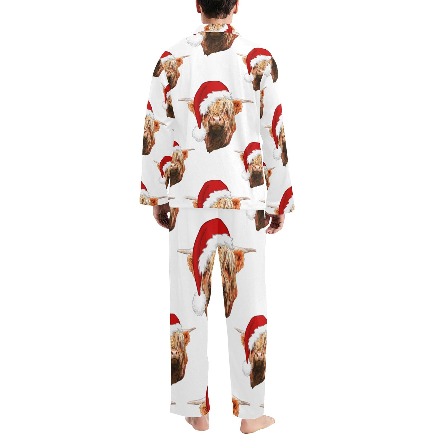 Highland Christmas Cow Men's Western Pajama Set