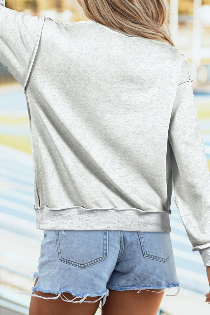 Light Grey FOOTBALL GAMEDAY Double Side Printed High Neck Reversible Sweatshirt