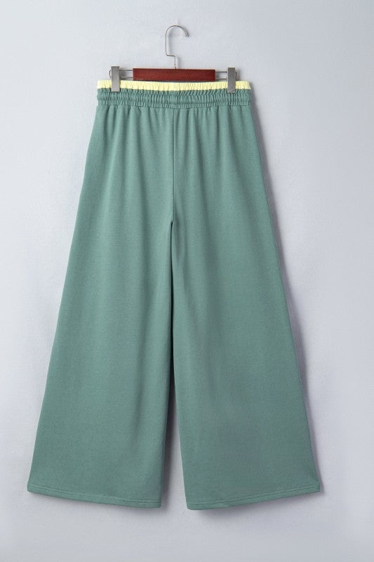Petal Patchwork Wide Leg Pants