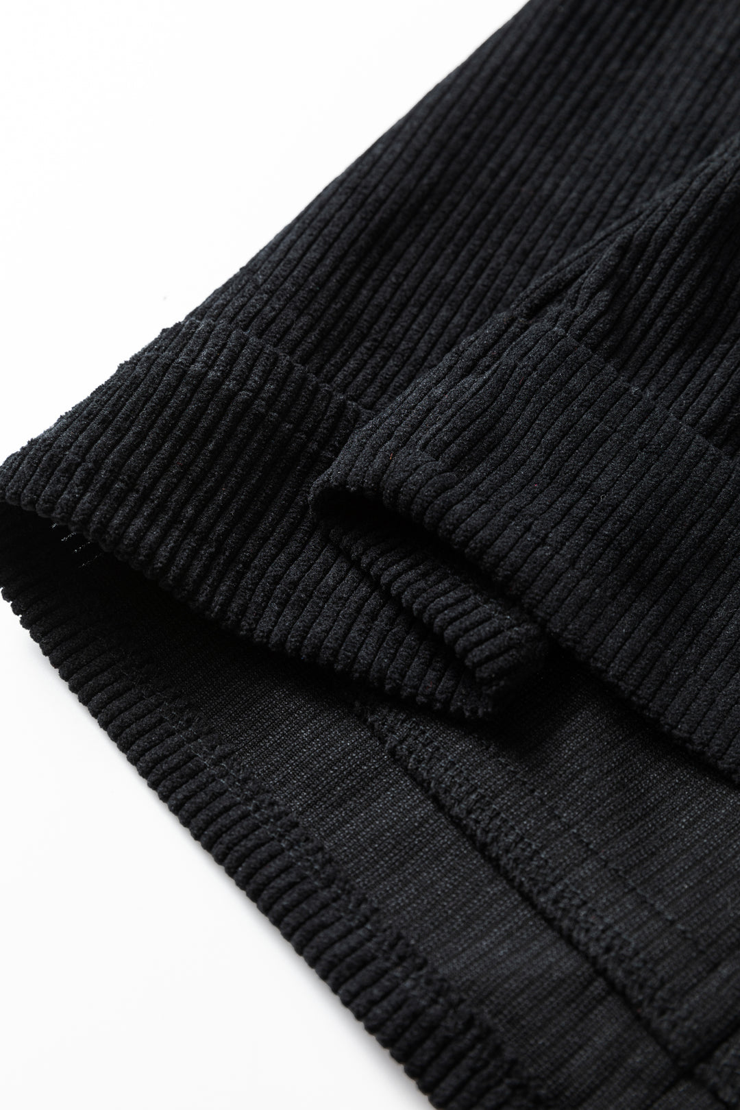 Black Plus Size Corduroy Patch Pocket Sleeveless Mini Dress