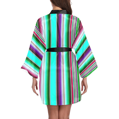 Turquoise Serape Women's Lounge Kimono Robe