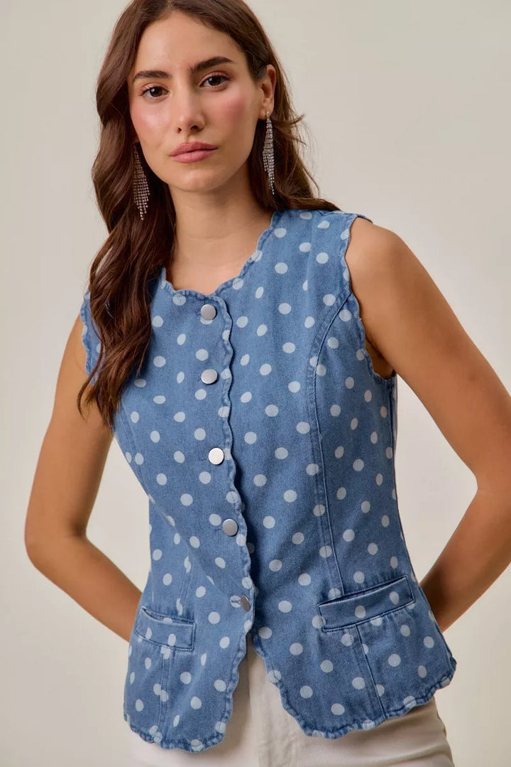 The Darling Dot Button Vest Top