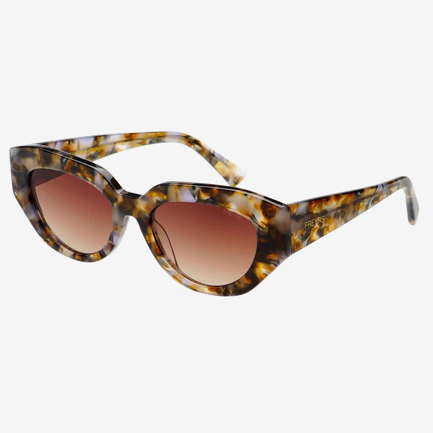 FREYRS Frankie Acetate Cat Eye Sunglasses Brown Pearl