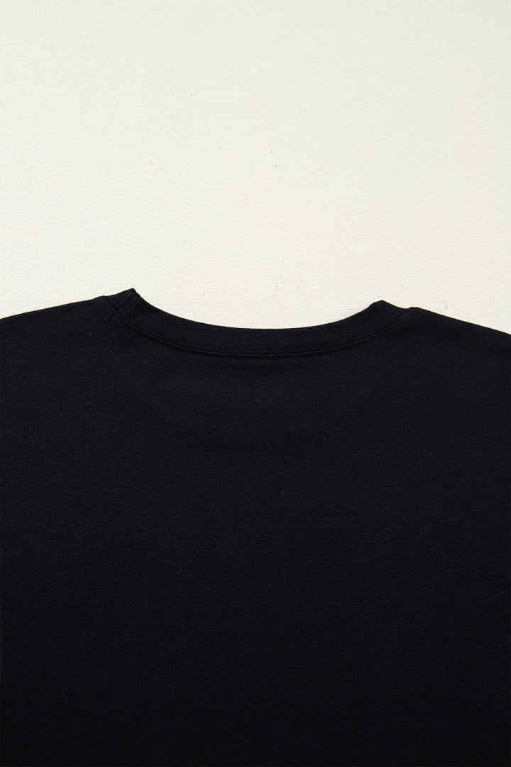 Red Sandalwood Floral Patchwork Short Sleeve T Shirt Loose Maxi Dress