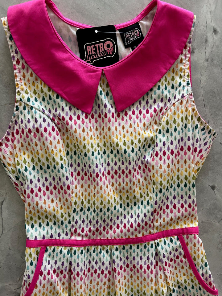 Rainbow Drop Collared Dress