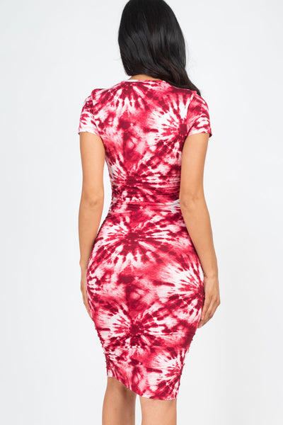 Tie-Dye Ruched Bodycon Dress (CAPELLA)