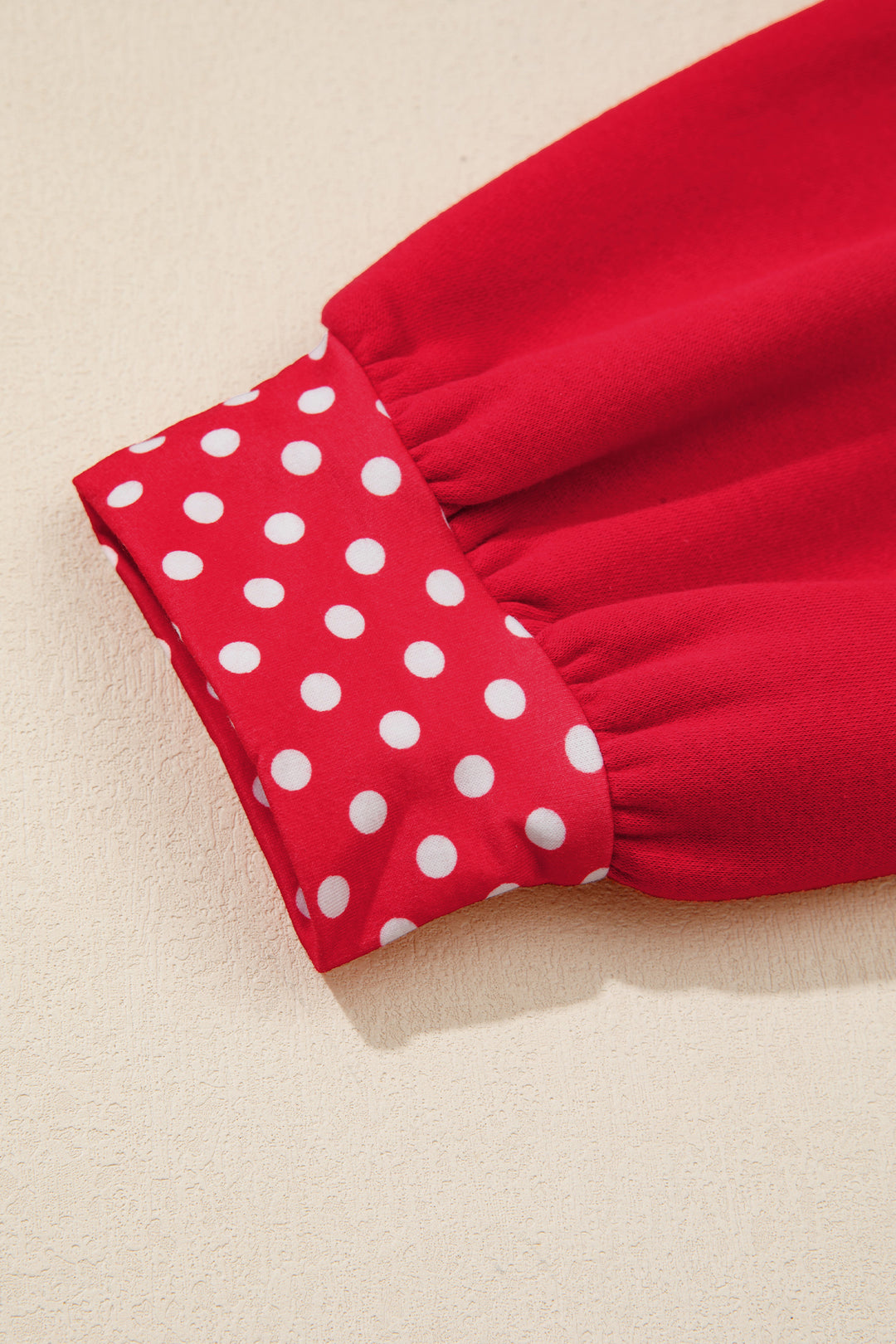 Orange Polka Dot Patchwork Round Neck Plus Size Sweatshirt