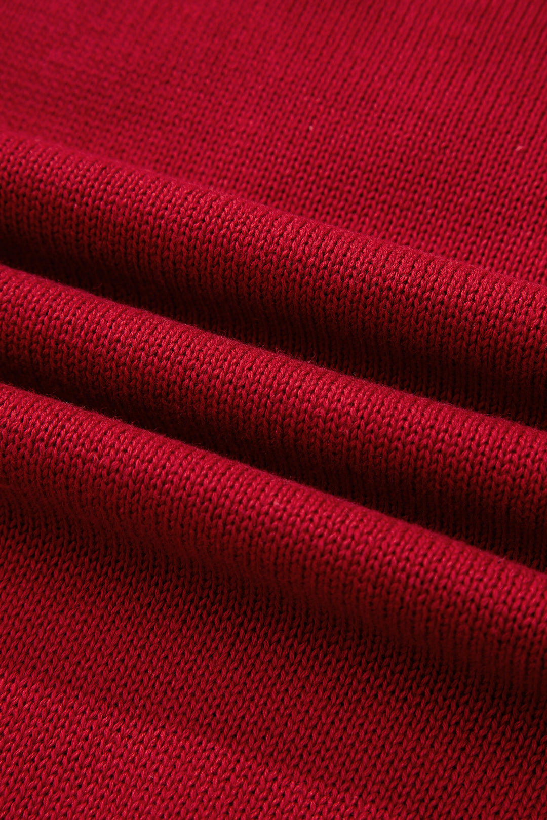 Racing Red Merry Colorful Dot Detail Christmas Drop Shoulder Sweater