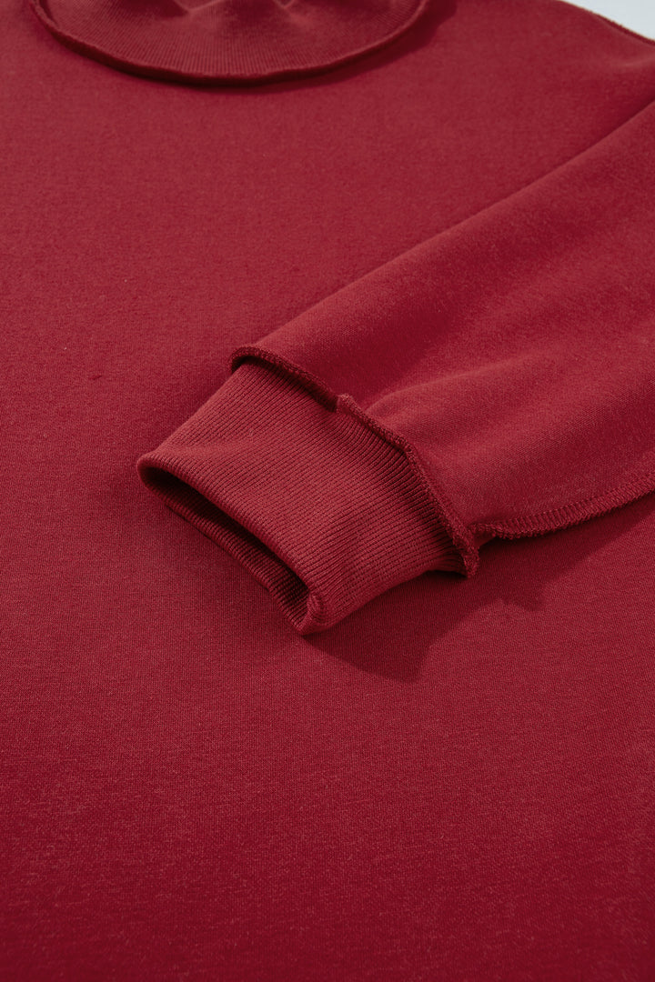 Carrot Oversize Drop Shoulder Reversible Mock Neck Sweatshirt