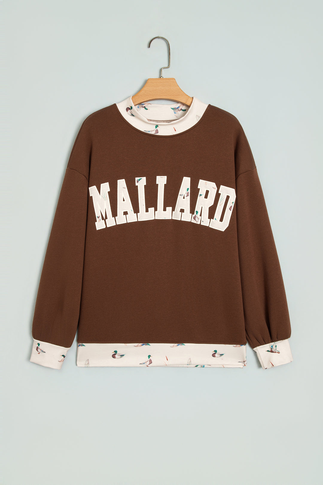 Coffee Western Contrast Detail Letter Graphic Baggy Sweatshirt