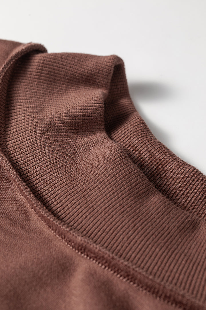 Carrot Oversize Drop Shoulder Reversible Mock Neck Sweatshirt
