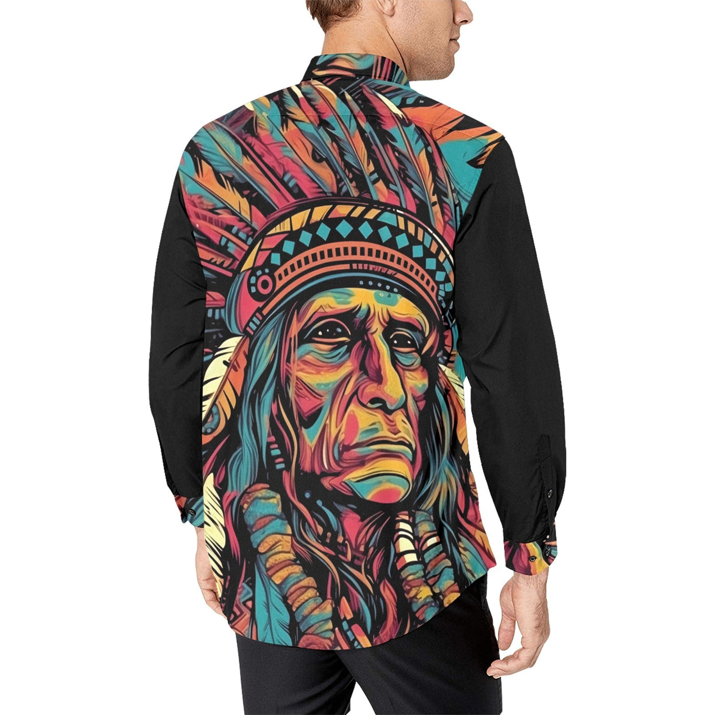 Painted Indian Chief Unisex Western Button Up Shirt