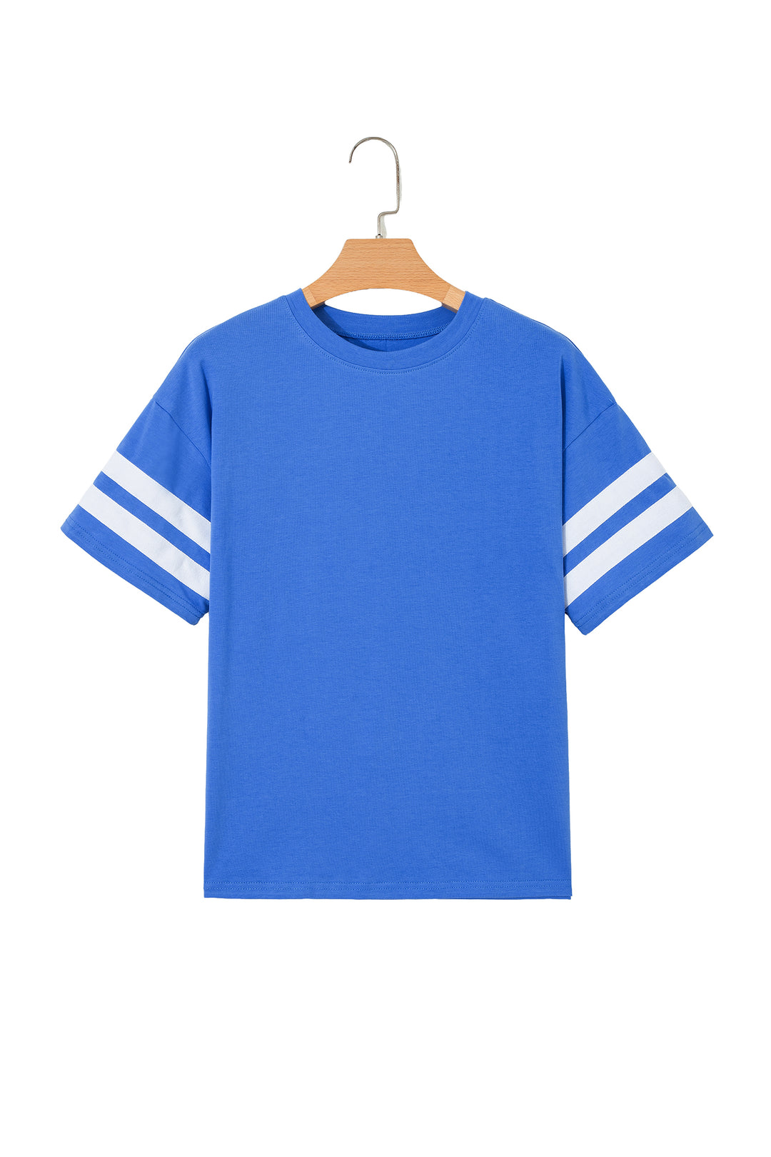 Black Varsity Striped Short Sleeve Crew Neck T Shirt