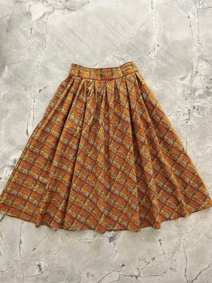 Rust Plaid Doris Skirt
