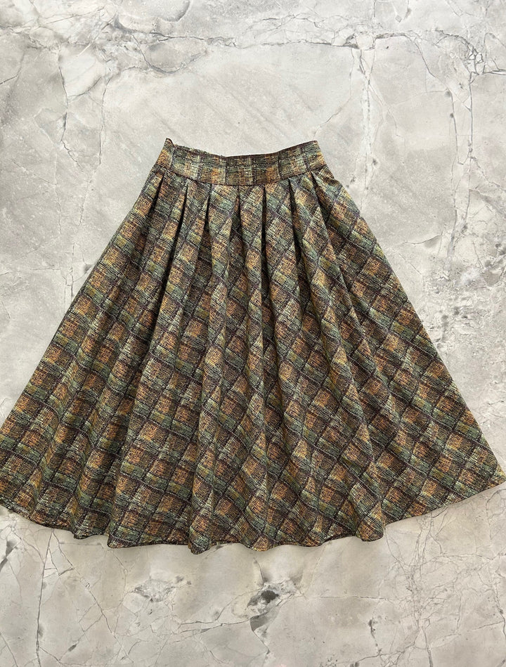 Green Plaid Doris Skirt