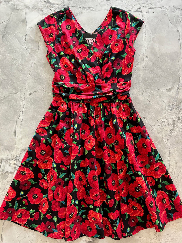 Poppy Flower Greta Dress - Large only, 1 left!