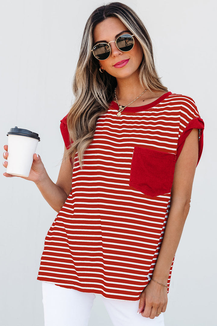 Annika Stripe Round Neck Tank Top
