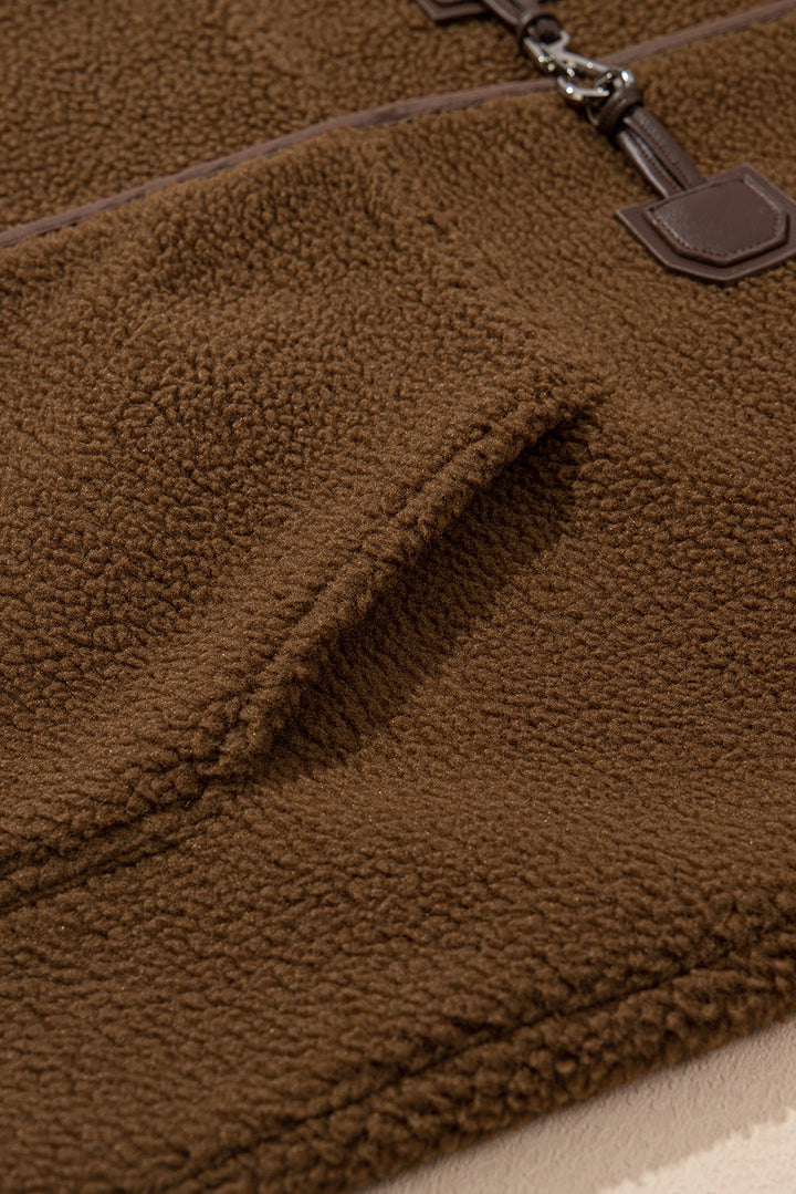 Abigail Coffee toggle Teddy Coat