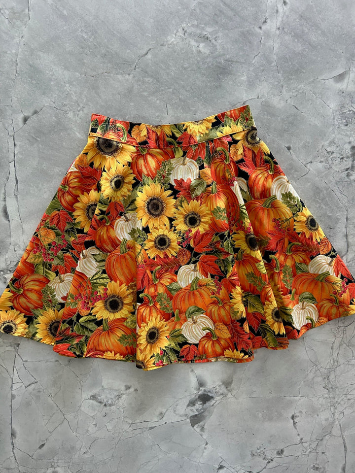 Sunflower &amp; Pumpkin Skater Skirt