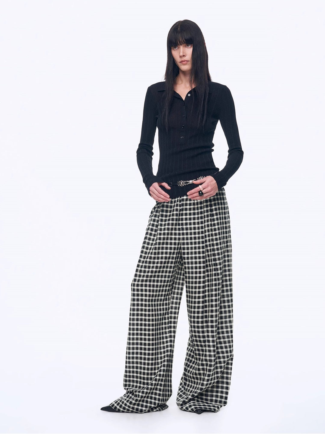 National Style Tencel Acetate Jacquard/Drape Linen Plaid Retro Casual Pants Spring"Plaid Accent"