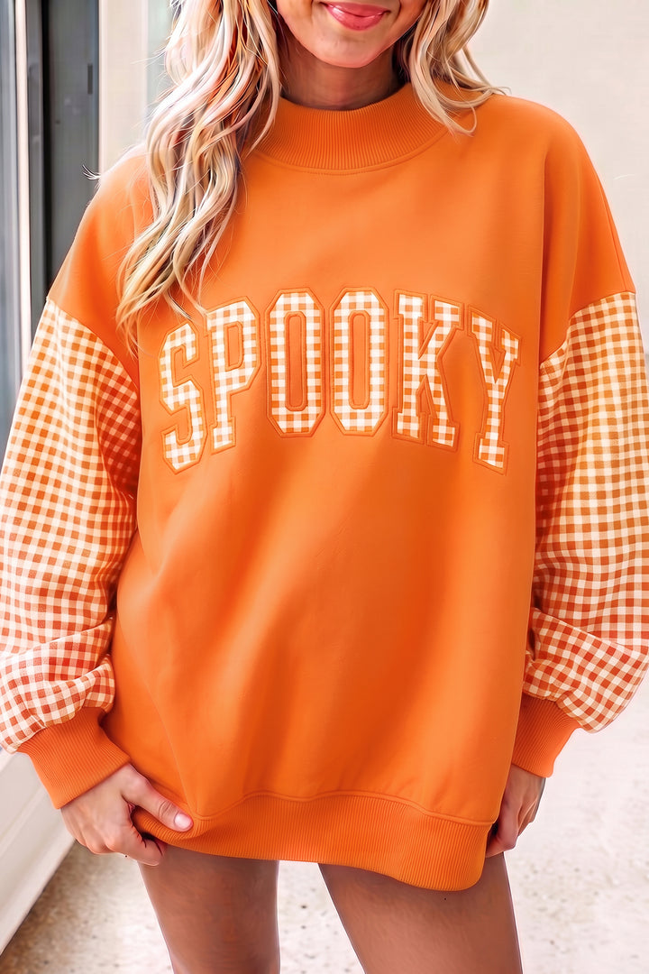 Evergreen Gingham Plaid Oversized Pullover Sweatshirt