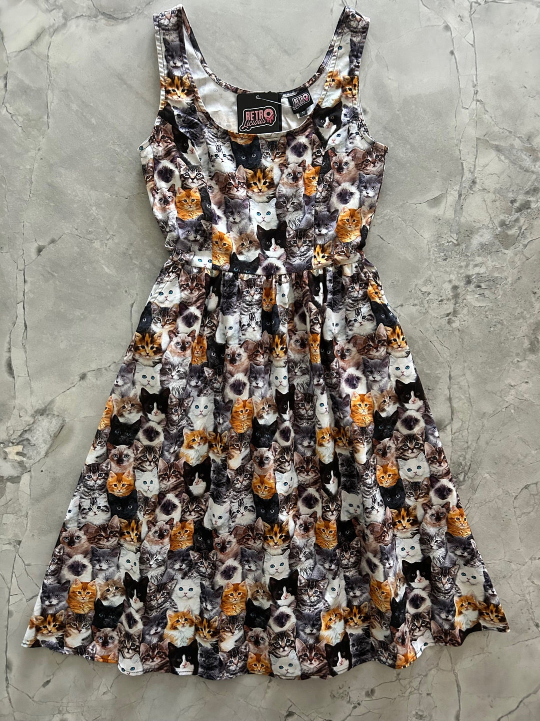 Realistic Cats Fit &amp; Flare Dress