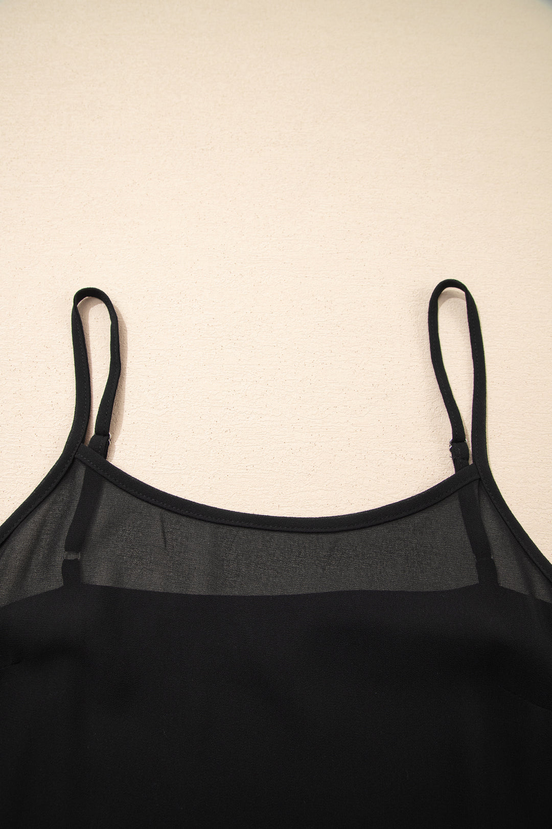 Black Printed Sleeveless Maxi Dress