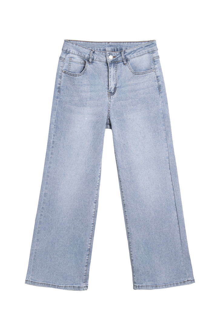 Beau Blue Sparkle Detail Western Casual Shift Jeans