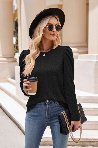 Mandy Round Neck Puff Sleeve Blouse