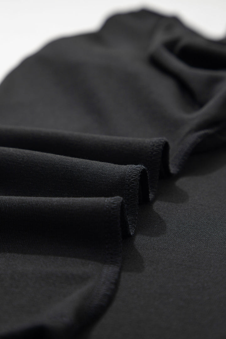 Black High Neck Long Sleeve Top
