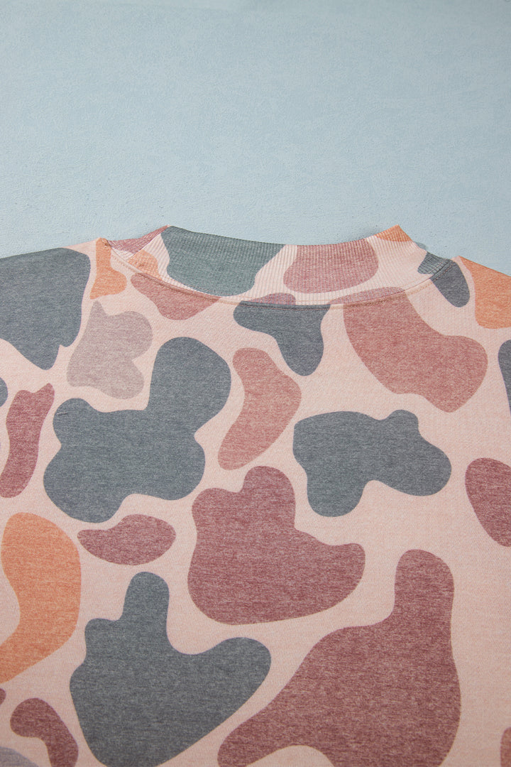 Multicolour Camouflage Western Graphic Plus Size Sweatshirt