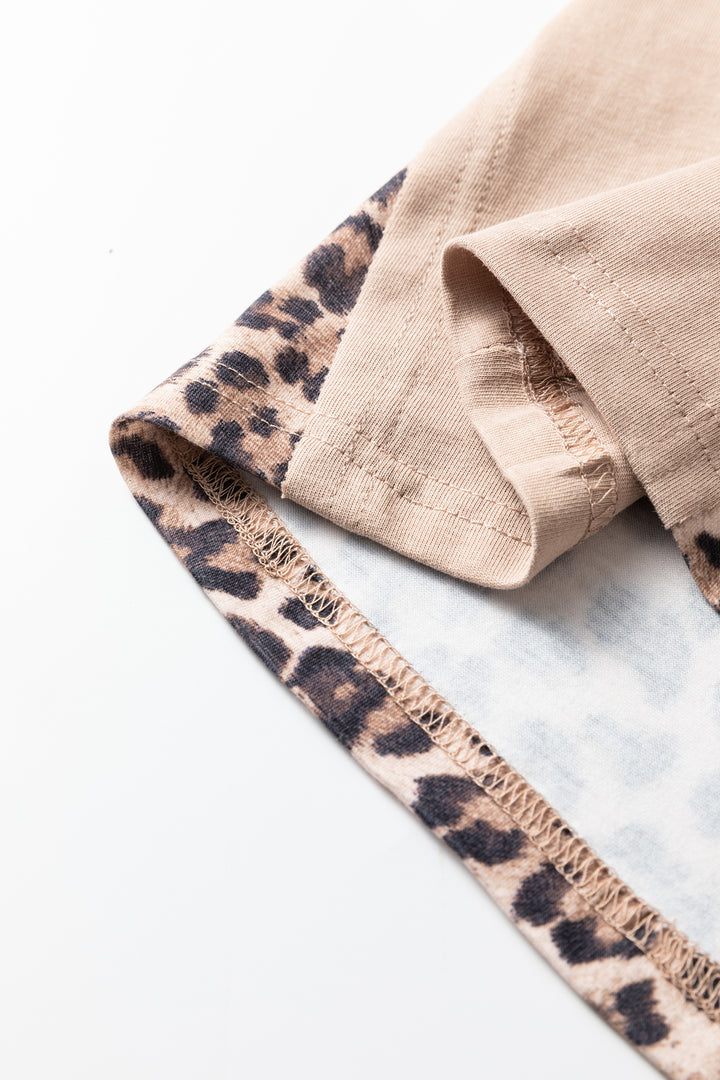 Straw Yellow Mineral Wash Leopard Patchwork Wide Leg Pants