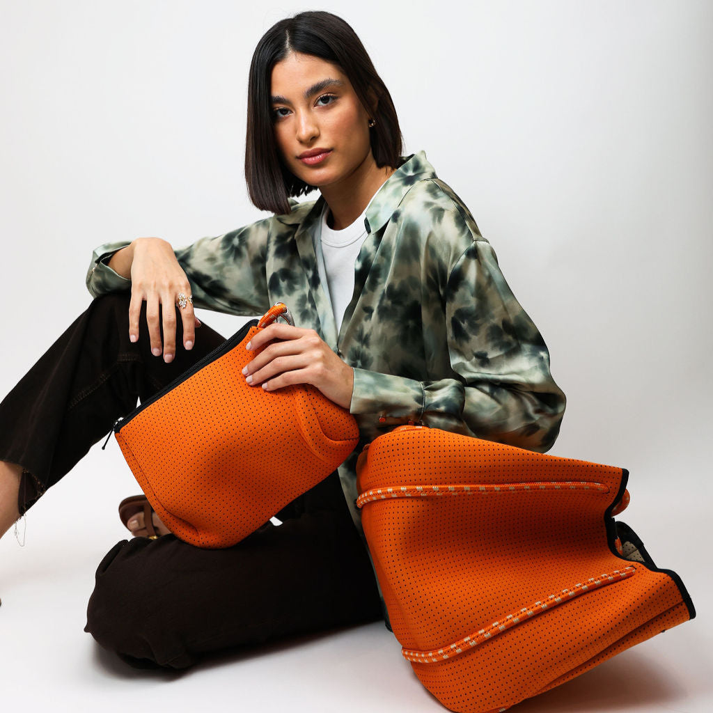 BURNT ORANGE BASIC SET - EVERYDAY TOTE AND POUCH