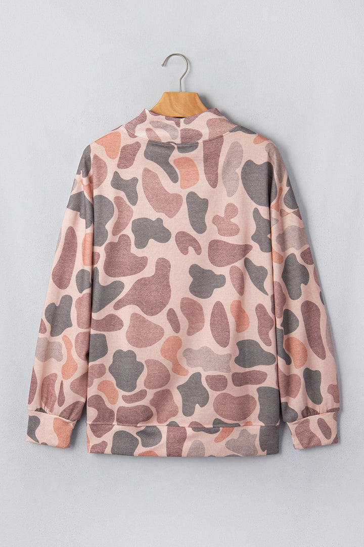 Multicolour Camouflage Western Style Pullover Sweatshirt