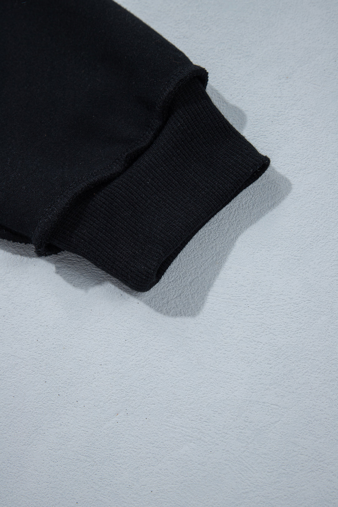 Black Oversize Drop Shoulder Reversible Mock Neck Sweatshirt
