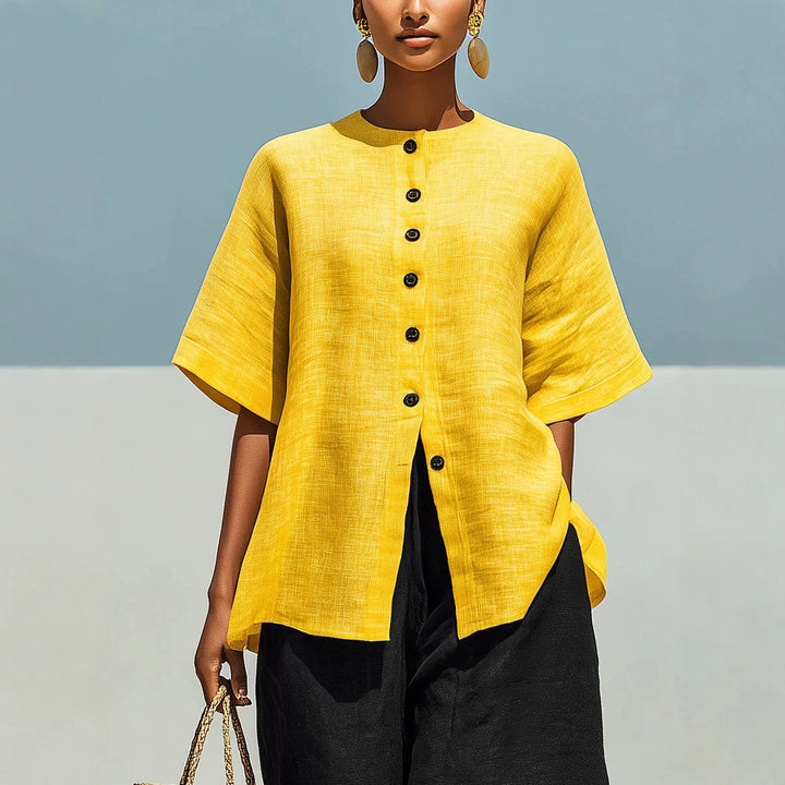 Linen Blend Cardigan Top &amp; Cropped Wide-Leg Pants Set – 5 Colors S–3XL