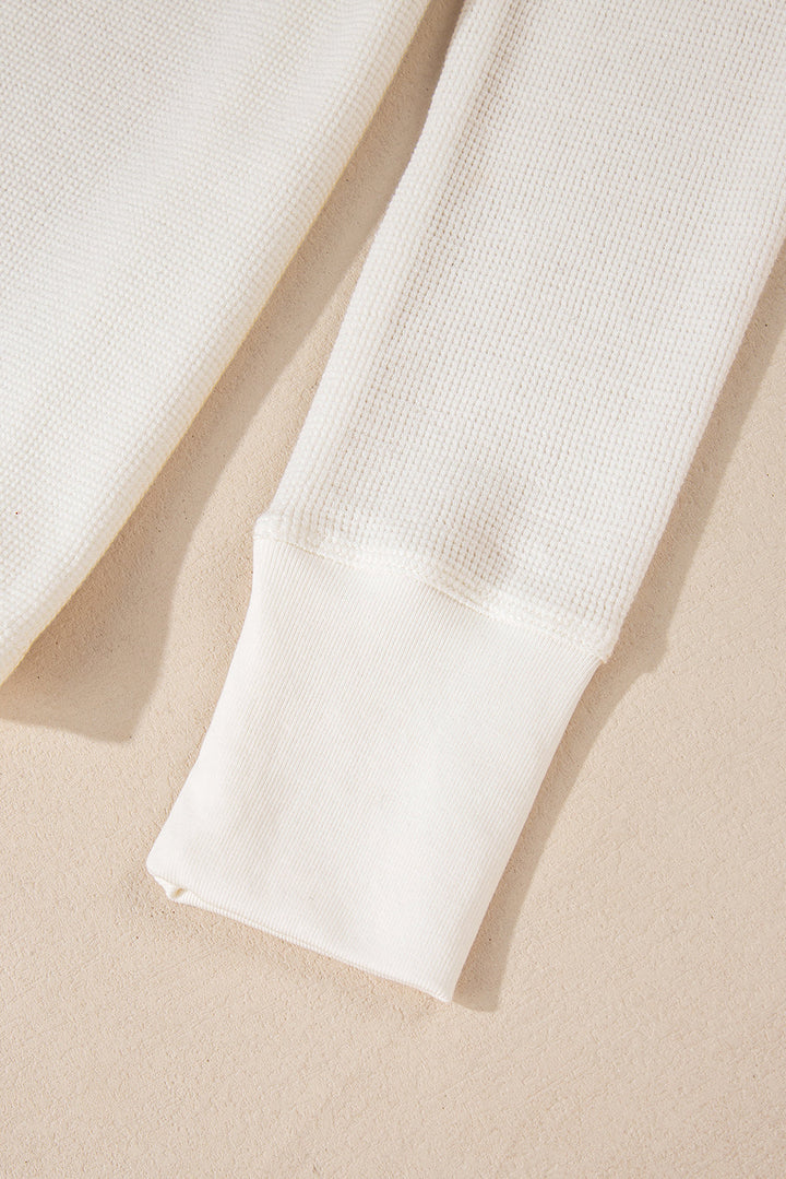 Teresa Color Waffle Half Long Sleeve Top