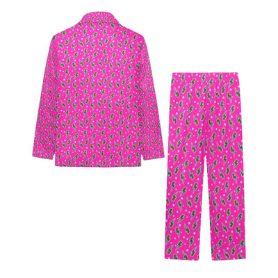 Hot Pink Lightning Bolt Girl's Western Pajama Set