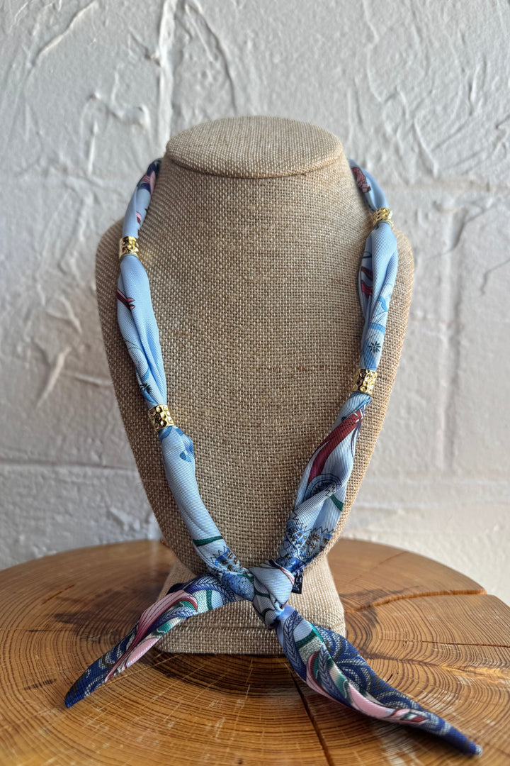 GEMELLI | BANDANA SCARF NECKLACE - INDIGO GLOW