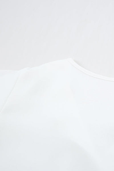 White V Neck Short Sleeve Tee