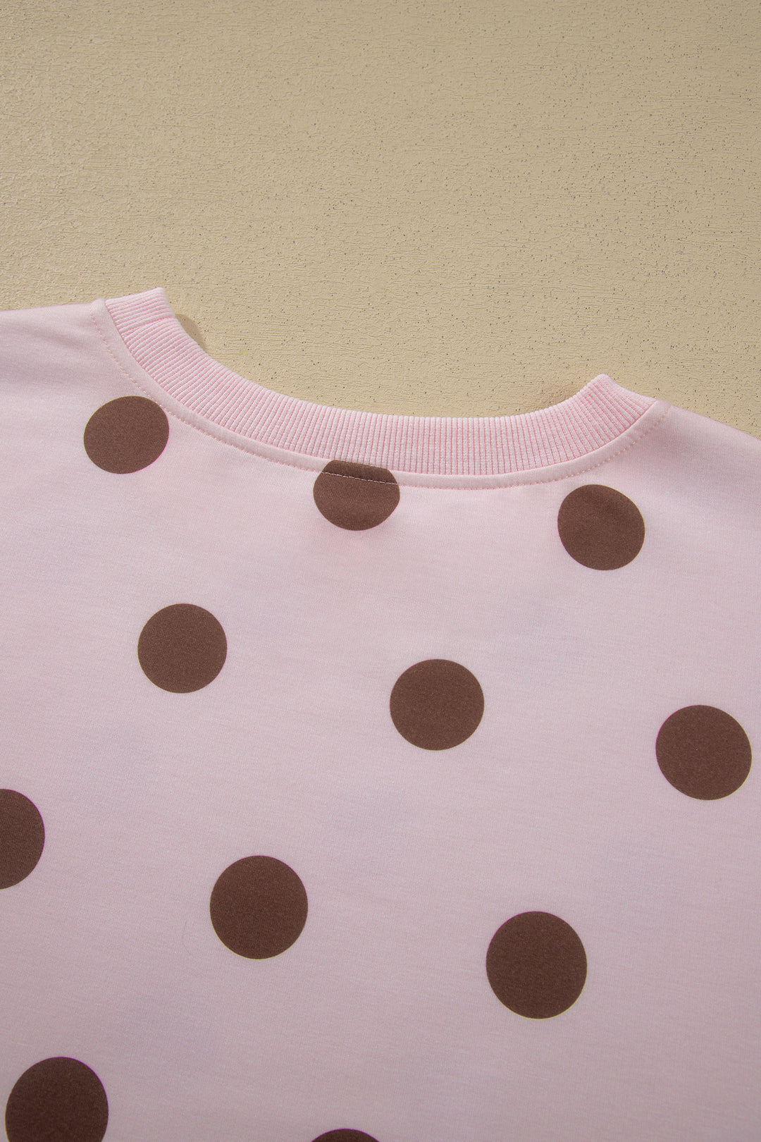 Brown Polka Dot Two Piece Set Long Sleeve Casual Skirt Set