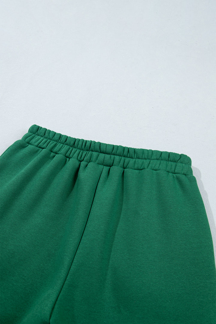 Carrot Gingham Trim Baggy Pullover 2pcs Short Set