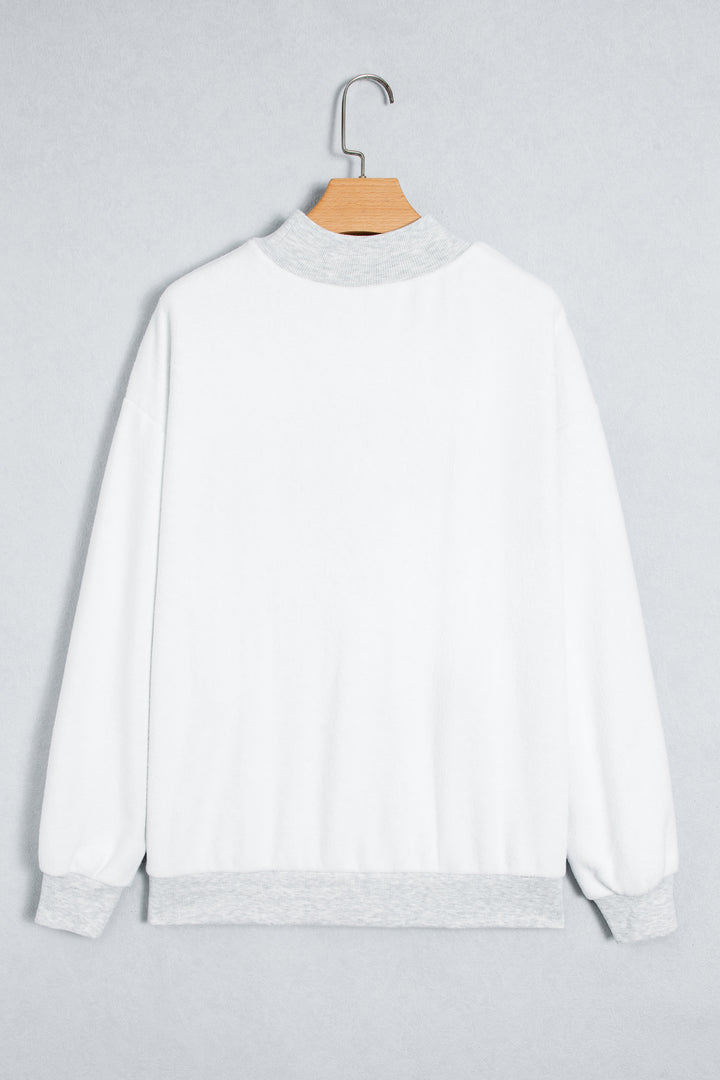 Light Grey High Neck GAMEDAY/ FOOTBALL Double Side Printed Reversible Sweatshirt