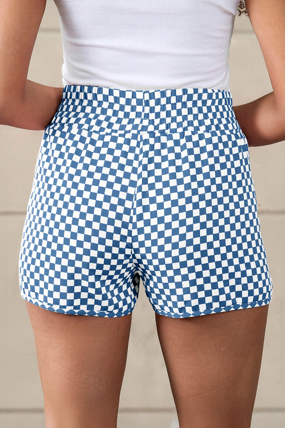 Blue Leopard High Waisted Athletic Shorts