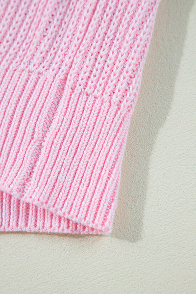 Pink Merry & Bright Pop Up Letter Waffle Knit Sweater