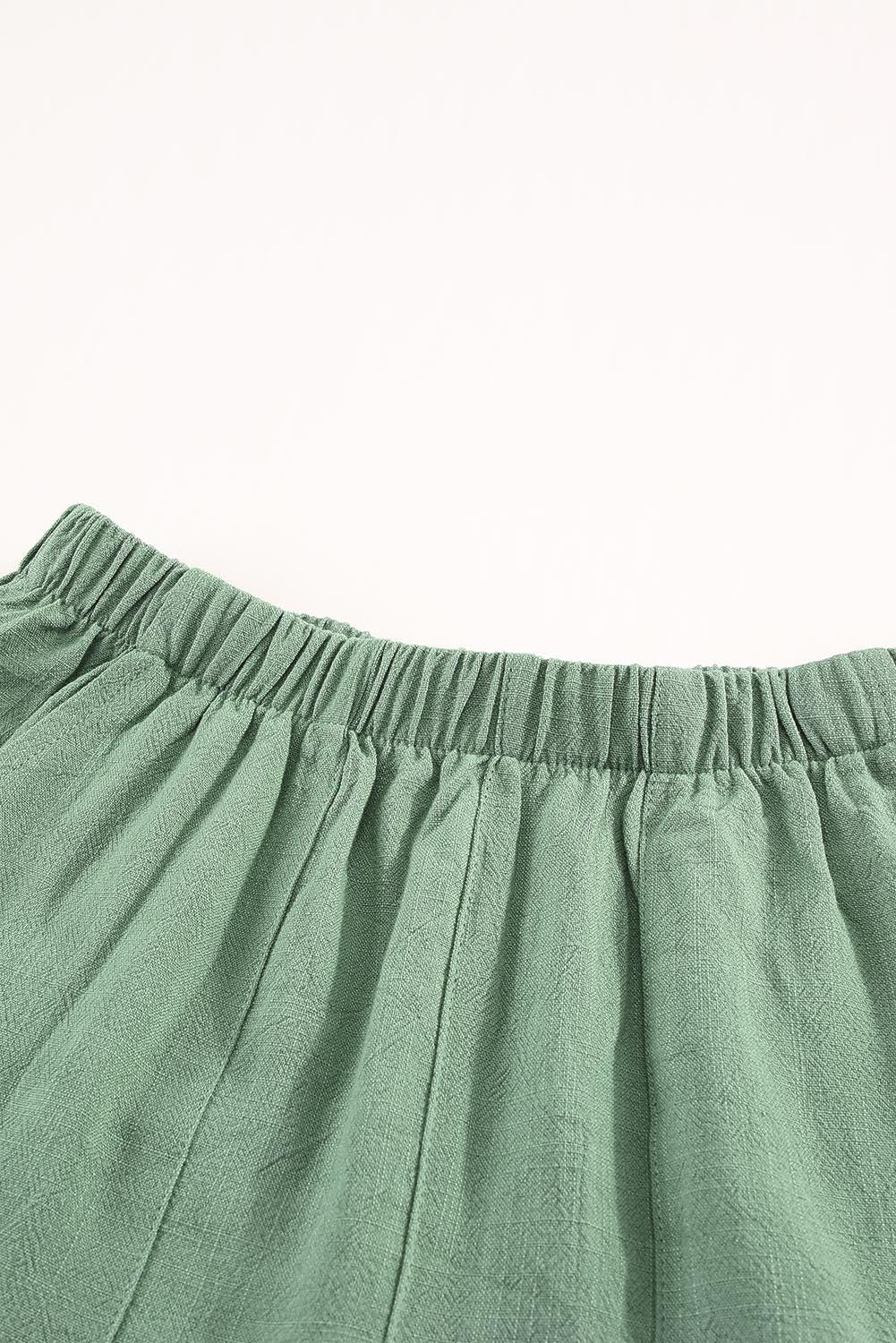 Green High Waist Pocketed Ruffle Shorts