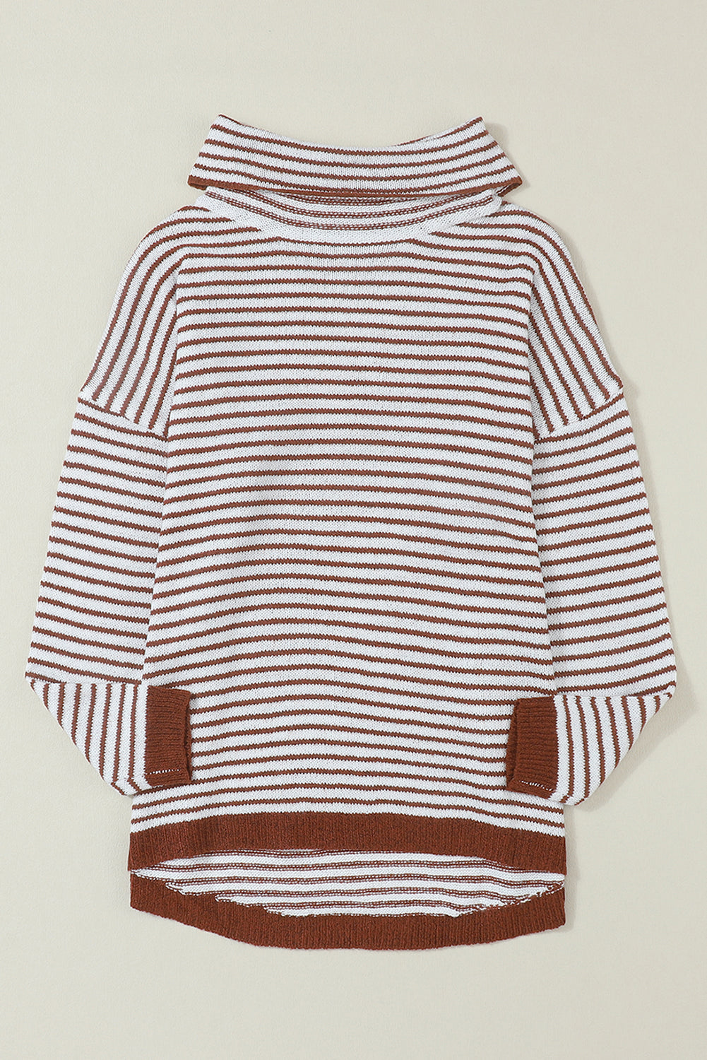 Alaia Striped Turtleneck Loose Sweater