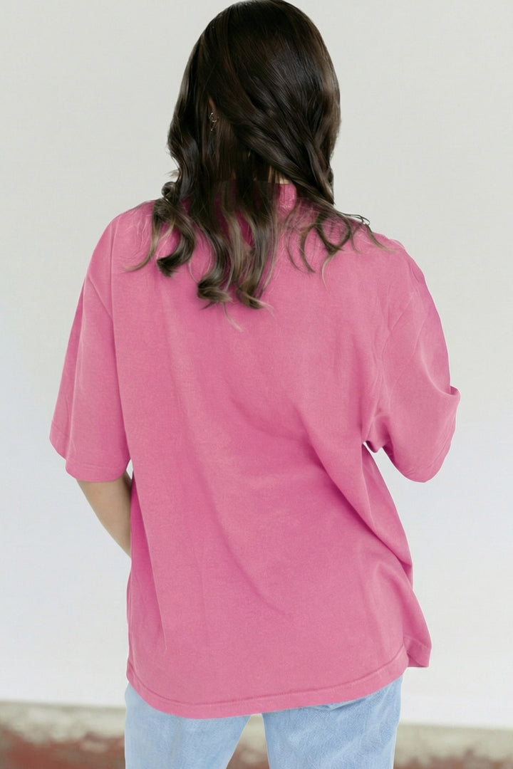 Black Solid Color High Neck Oversize Tee
