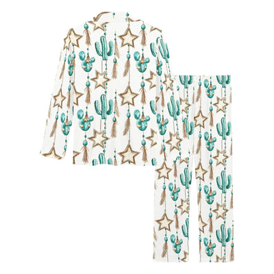 Turquoise Christmas Cactus Women's Western Pajamas