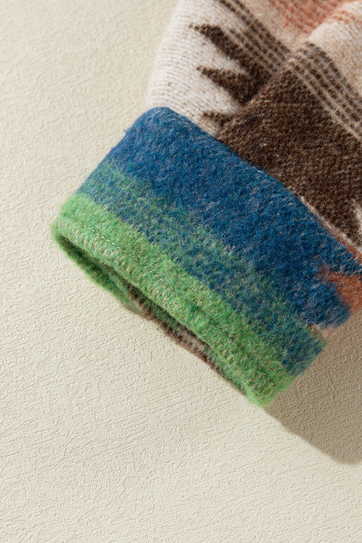 Laney aztec Print Up Shacket